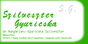 szilveszter gyuricska business card